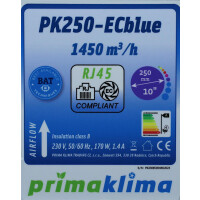 Prima Klima PK250ECblue 0-1450 m³/h RJ45