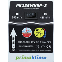 Prima Klima PK125WHSP-2 360/460m³h, Ø125 2Speed AC Whisper