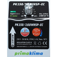 Prima Klima PK150/160WHSP-EC 1400m³/h Ø150/160mm